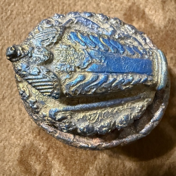 Vintage Blue and Gold Egyptian ring box Handmade by William Holman
